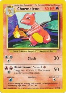 Charmeleon - Base Set (BS) #024/102 - Uncommon Pokémon Trading Card