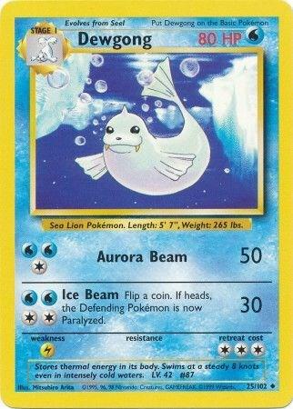 Dewgong trading card from Base Set Dewgong - Base Set Pokémon trading card