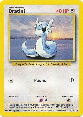 Dratini - Base Set Pokémon trading card