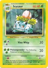 Ivysaur - Base Set (BS) #030/102 - Uncommon Pokémon Trading Card