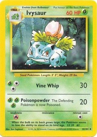 Ivysaur - Base Set Pokémon trading card