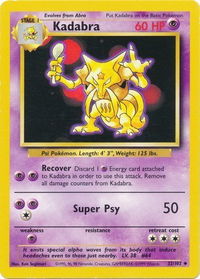 Kadabra - Base Set (BS) #032/102 - Uncommon Pokémon Trading Card