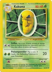 Kakuna - Base Set (BS) #033/102 - Uncommon Pokémon Trading Card