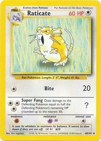 Raticate - Base Set (BS) #040/102 - Uncommon Pokémon Trading Card