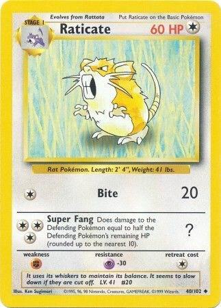 Raticate - Base Set Pokémon trading card