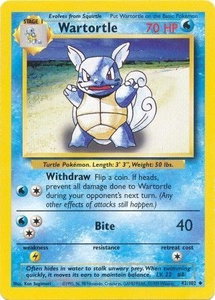 Wartortle - Base Set (BS) #042/102 - Uncommon Pokémon Trading Card