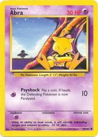 Abra - Base Set (BS) #043/102 - Common Pokémon Trading Card
