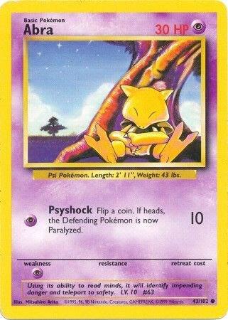 Abra - Base Set Pokémon trading card