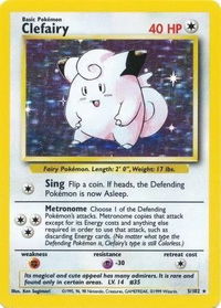 Clefairy - Base Set (BS) #005/102 - Holo Rare Pokémon Trading Card
