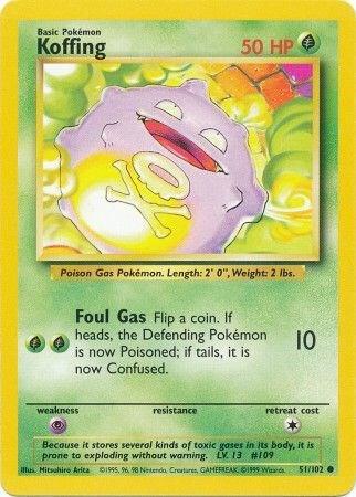 Koffing - Base Set Pokémon trading card