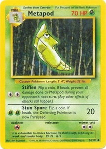 Metapod - Base Set (BS) #054/102 - Common Pokémon Trading Card