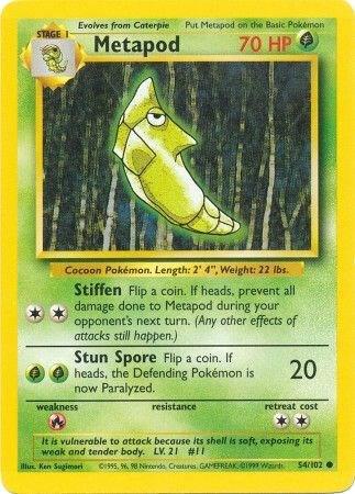 Metapod - Base Set Pokémon trading card