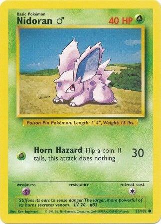 Nidoran M - Base Set Pokémon trading card