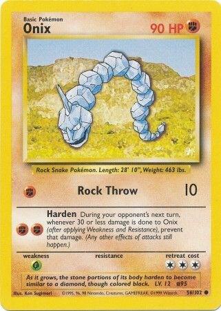 Onix - Base Set Pokémon trading card