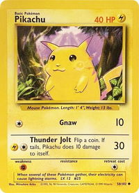 Pikachu - Base Set (BS) #058/102 - Common Pokémon Trading Card