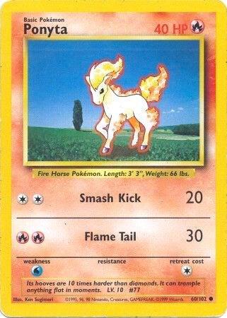 Ponyta - Base Set Pokémon trading card