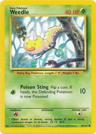 Weedle - Base Set Pokémon trading card
