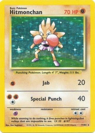 Hitmonchan - Base Set Pokémon trading card