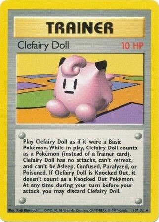 Clefairy Doll trading card from Base Set Clefairy Doll - Base Set Pokémon trading card