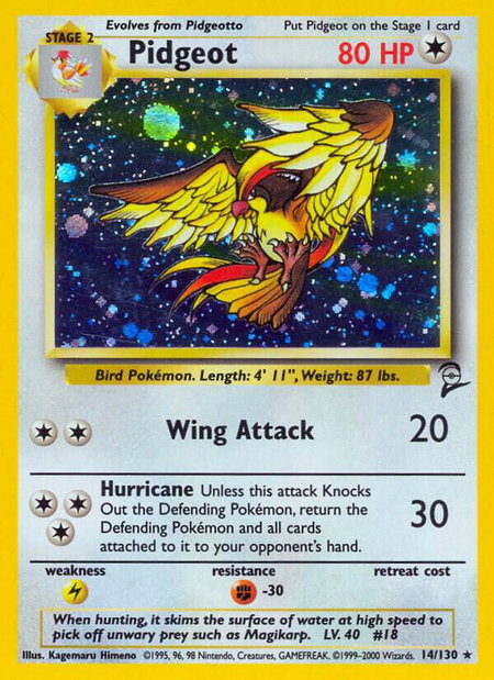 Pidgeot - Base Set 2 Pokémon trading card