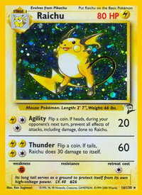 Raichu - Base Set 2 (BS2) #016/130 - Holo Rare Pokémon Trading Card