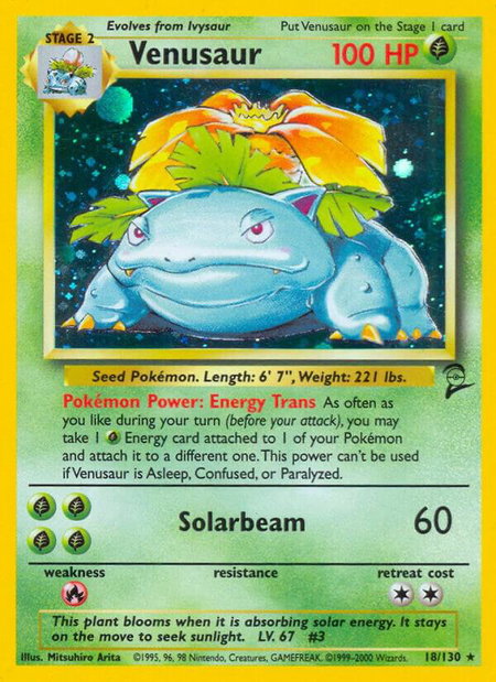 Venusaur trading card from Base Set 2 Venusaur - Base Set 2 Pokémon trading card