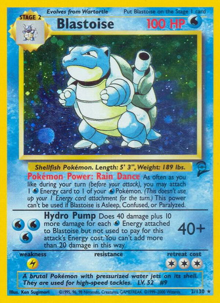Blastoise trading card from Base Set 2 Blastoise - Base Set 2 Pokémon trading card