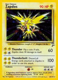 Zapdos - Base Set 2 (BS2) #020/130 - Holo Rare Pokémon Trading Card