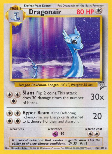 Dragonair trading card from Base Set 2 Dragonair - Base Set 2 Pokémon trading card