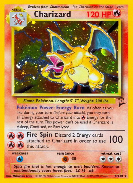 Charizard trading card from Base Set 2 Charizard - Base Set 2 Pokémon trading card