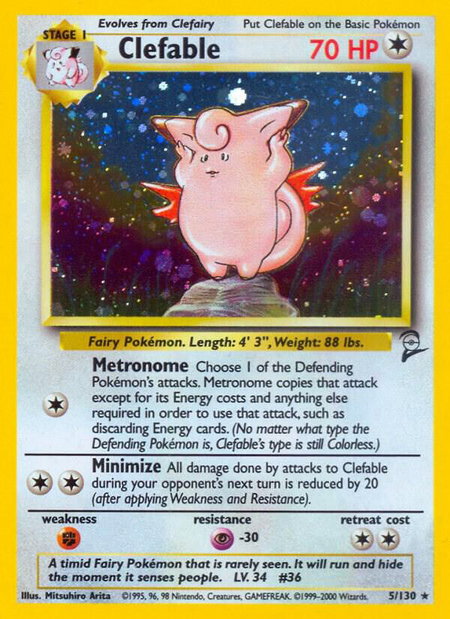 Clefable - Base Set 2 Pokémon trading card