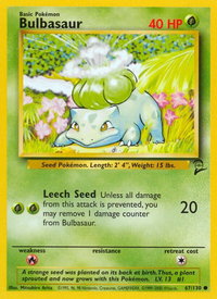 Bulbasaur - Base Set 2 (BS2) #067/130 - Common Pokémon Trading Card