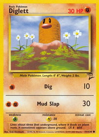 Diglett - Base Set 2 (BS2) #071/130 - Common Pokémon Trading Card