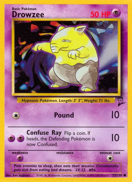 Drowzee - Base Set 2 Pokémon trading card
