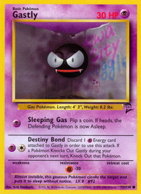 Gastly - Base Set 2 (BS2) #075/130 - Common Pokémon Trading Card