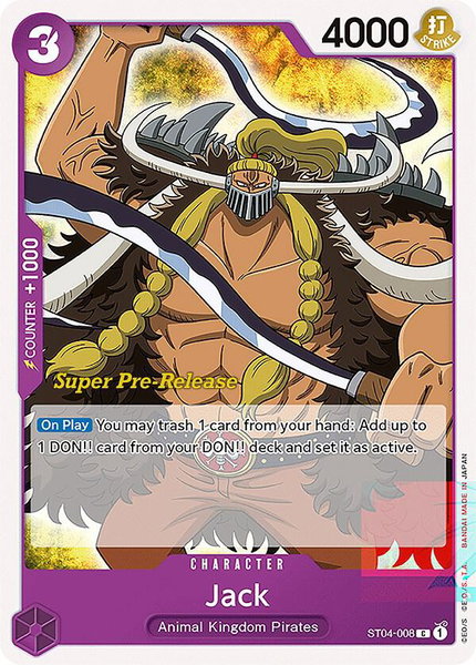 Jack trading card from Super Pre-Release Starter Deck 4: Animal Kingdom Pirates Jack - Super Pre-Release Starter Deck 4: Animal Kingdom Pirates One Piece trading card