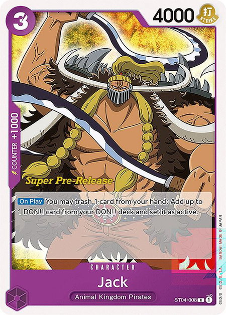 Jack - Super Pre-Release Starter Deck 4: Animal Kingdom Pirates One Piece trading card
