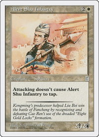 Alert Shu Infantry - Portal Three Kingdoms (PTK) #1 - Uncommon Magic: The Gathering Trading Card