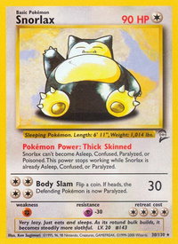 Snorlax - Base Set 2 (BS2) #030/130 - Rare Pokémon Trading Card