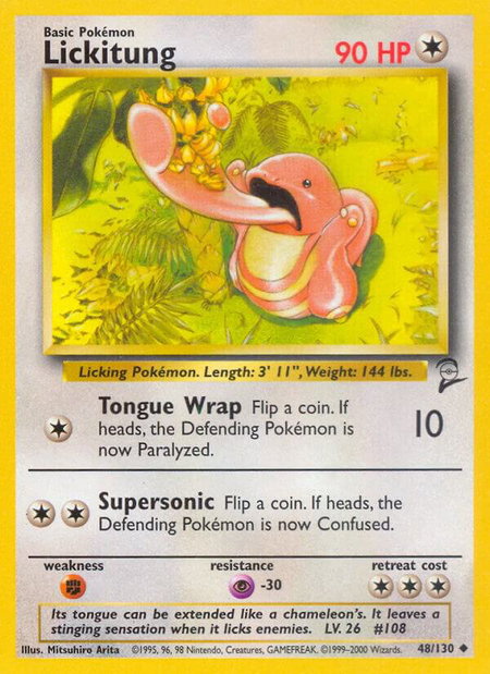 Lickitung - Base Set 2 Pokémon trading card