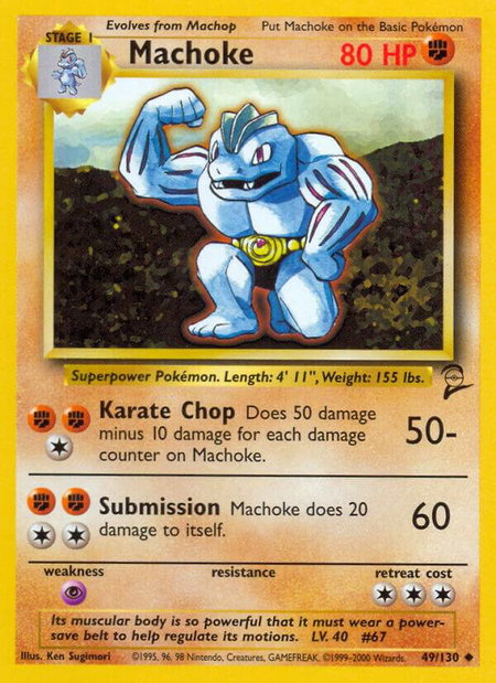 Machoke - Base Set 2 Pokémon trading card