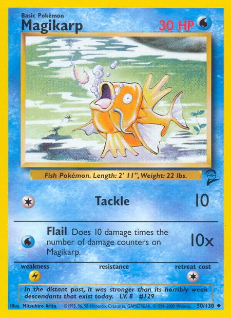 Magikarp trading card from Base Set 2 Magikarp - Base Set 2 Pokémon trading card