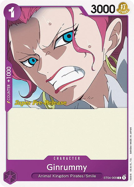Ginrummy trading card from Super Pre-Release Starter Deck 4: Animal Kingdom Pirates Ginrummy - Super Pre-Release Starter Deck 4: Animal Kingdom Pirates One Piece trading card