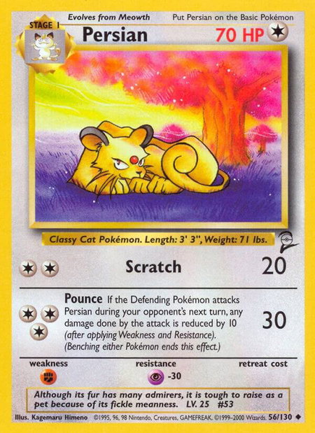 Persian - Base Set 2 Pokémon trading card