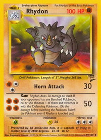 Rhydon - Base Set 2 (BS2) #059/130 - Uncommon Pokémon Trading Card