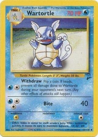 Wartortle - Base Set 2 Pokémon trading card