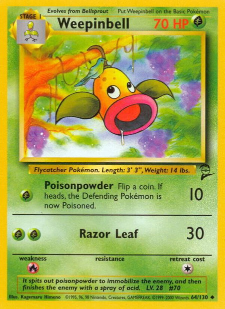 Weepinbell - Base Set 2 Pokémon trading card