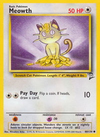 Meowth - Base Set 2 (BS2) #080/130 - Common Pokémon Trading Card