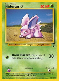 Nidoran M - Base Set 2 (BS2) #083/130 - Common Pokémon Trading Card