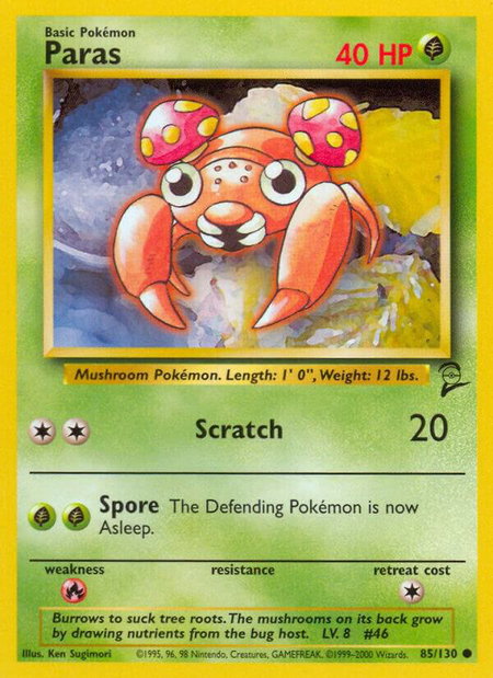 Paras - Base Set 2 Pokémon trading card